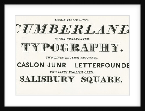 Specimen typefaces from William Caslon by English School