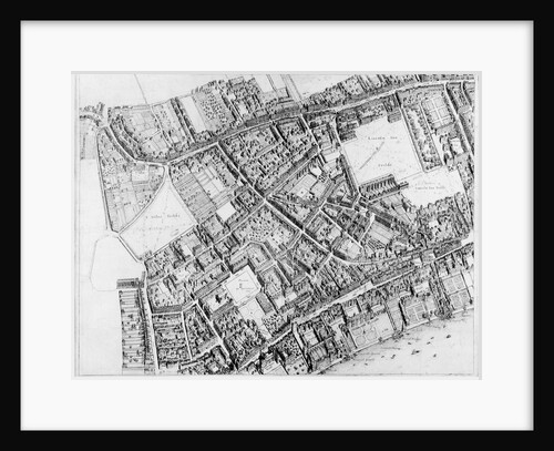 Bird's-eye plan of the west central district of London, 1660-6 by Wenceslaus Hollar