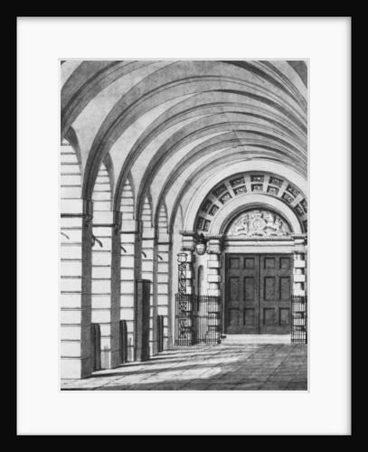 The Piazza Entrance to Covent Garden Theatre in the year 1808 by Thomas Hosmer Shepherd