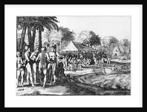 Dutch traders entertain local Polynesians, 1624 by Dutch School