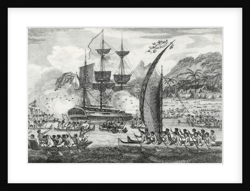 Captain Wallis attacked by the Indians, 1767 by English School