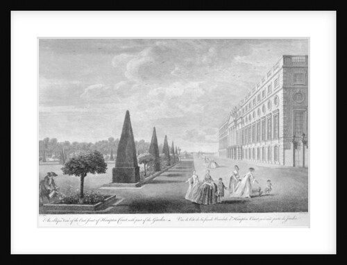 An Oblique View of the East Front of Hampton Court with part of the Garden, c.1744 by John Tinney