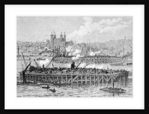 Progress of the Works of the Tower Bridge over the Thames, 1888 by English School
