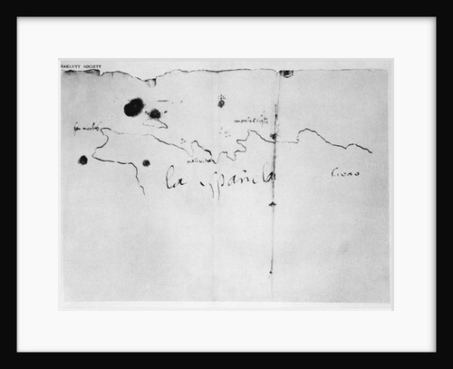 Sketch of the coast of Espanola, drawn by Columbus on the first voyage by Christopher (attr.to) Columbus