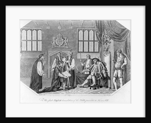 The first English translation of the Bible presented to Henry VIII, 1824 by English School