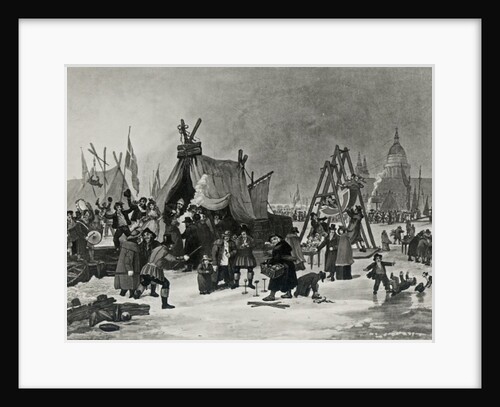 The Fair on the Thames, February 4th 1814, engraving by Reeve by Luke (after) Clennell