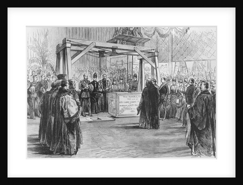The Prince of Wales laying the foundation-stone of Tower Bridge on Monday, 1886 by English School