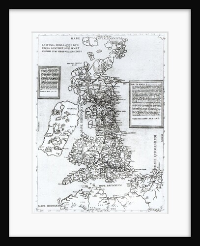 Britania Insula quae dup Regna continet Angliam et Scotiam cum Hibernia adiacente, engraved by Paulo Forlani, 1562 by Fernando Bertelli