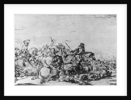 A Cavalry Battle by Jacques (1621-76) Courtois