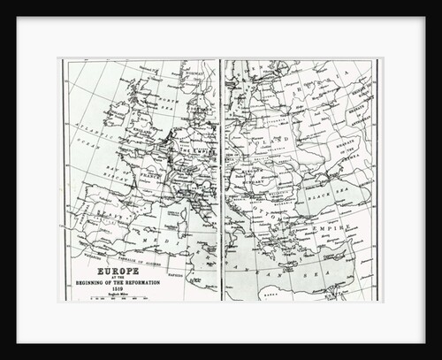 Europe in 1519, at the start of the Reformation, pub. by John Bartholomew and Co., Edinburgh by School Scottish