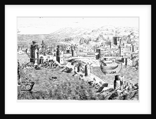 Map of the Island of Rhodes, reproduced in 'Le Chevalerie et les Croisades' by Paul Lacroix, 1886 by Erhard Reuwich
