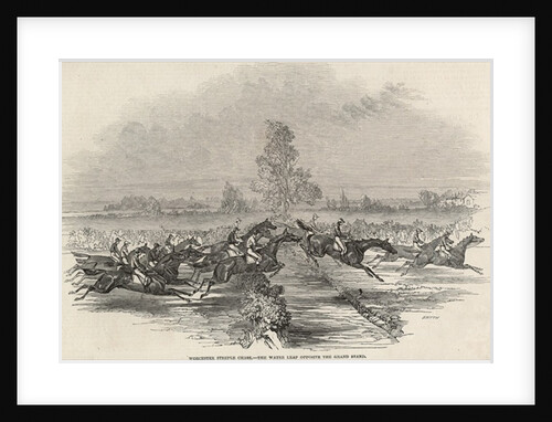 Worchester Steeple Chase: The Water Leap opposite the Grand Stand by English School