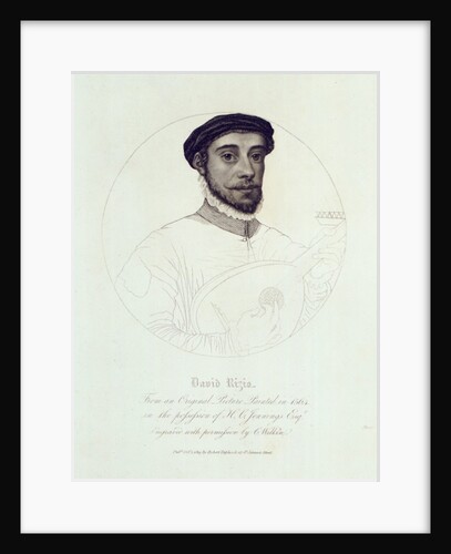 Portrait of David Rizio, from an original painted in 1564 by English School
