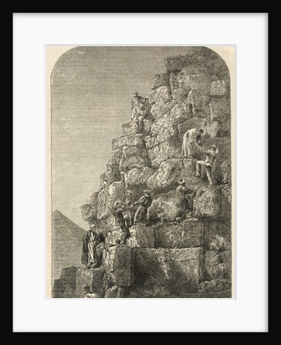 Ascent of the Great Pyramid, engraved from a photograph by English School