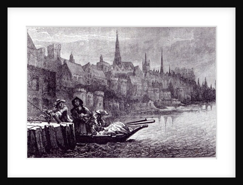 Flight of King James on the morning of December 11, 1688 by English School