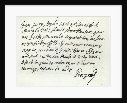 Letter from George II to the Duke of Newcastle, 1759 by English School
