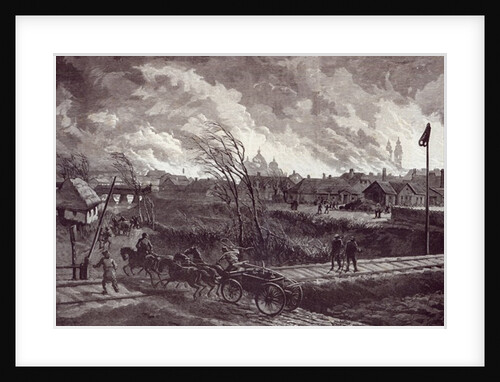 The burning of Stry, near Lemberg by Johann Nepomuk Schonberg