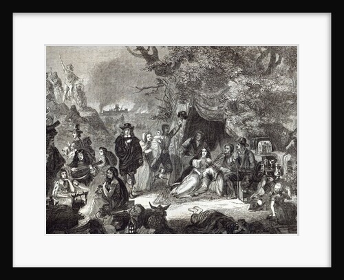 Highgate Fields during the Great Fire of London in 1666 by Edward Matthew (after) Ward