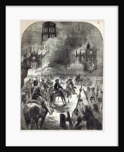 The burning of Old St. Paul's, 1666 by English School