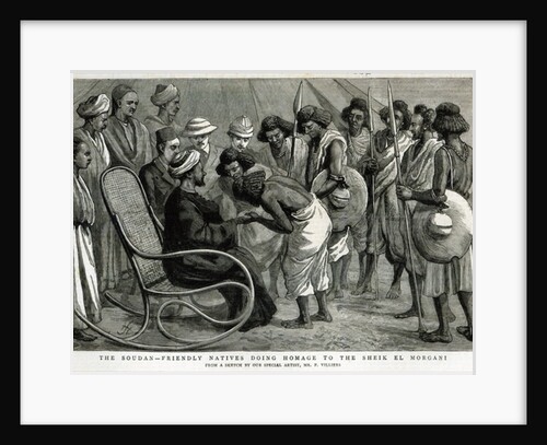 The Soudan: Friendly natives doing homage to the Sheik el Morgani by Frederic Villiers