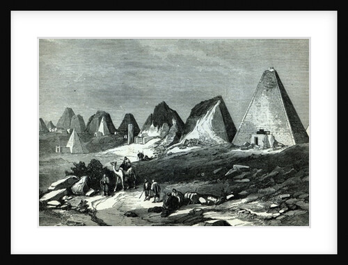 Pyramids of Meroe, on the Nile by English School