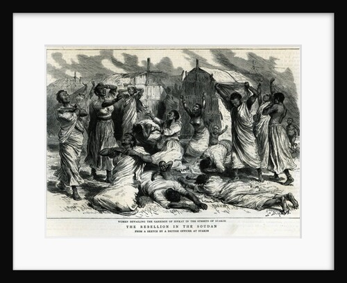 Women bewailing the garrison of Sinkat in the streets of Suakim, The Rebellion in the Soudan by Godefroy Durand