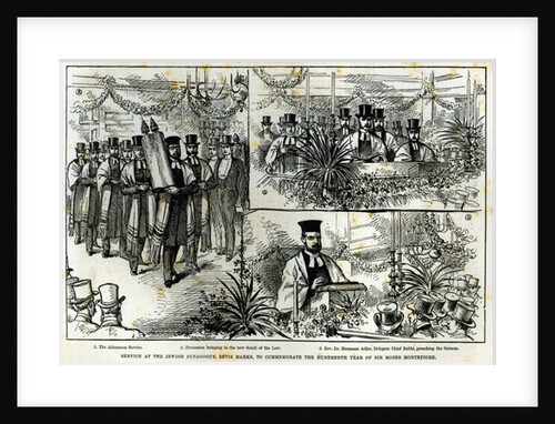 Service at the Jewish Synagogue, Bevis Marks, to commemorate the hundredth year of Sir Moses Montefiore by English School