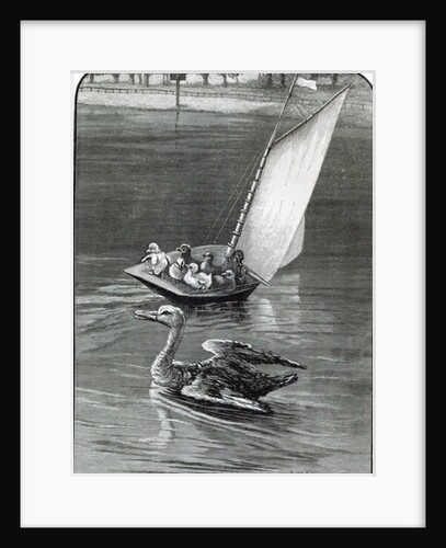 An Anxious Mother, an incident seen and sketched at the Round Pond, Kensington by English School