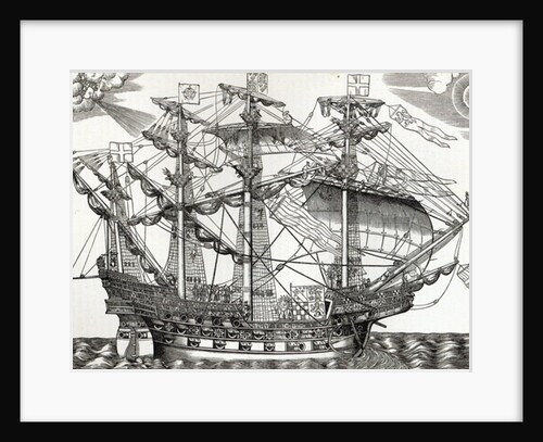 The Ark Raleigh, the Flagship of the English Fleet by English School