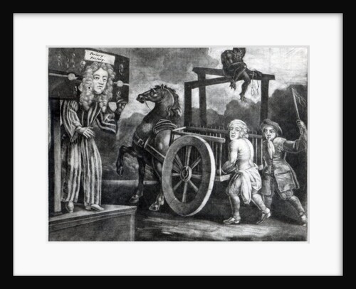 Titus Oates on the third day of his punishment in 1685, when he was stripped, tied to a cart and whipped from Aldgate to Newgate by English School