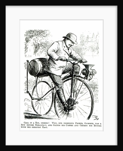 Cartoon making fun of the early days of Bicycles by English School