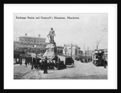 Exchange Station and Cromwell's Monument, Manchester, c.1910 by English Photographer