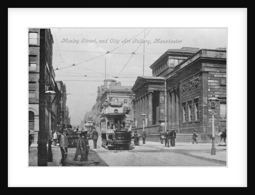 Mosley Street, and City Art Gallery, Manchester, c.1910 by English Photographer