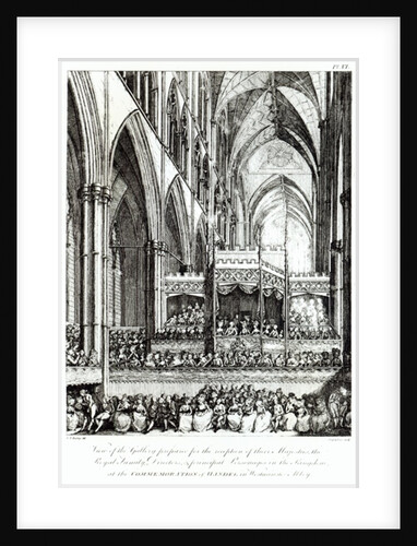 View of the Gallery prepared for the reception of their Majesties the Royal Family, Directors & principal Personages in the Kingdom by Edward Francis Burney