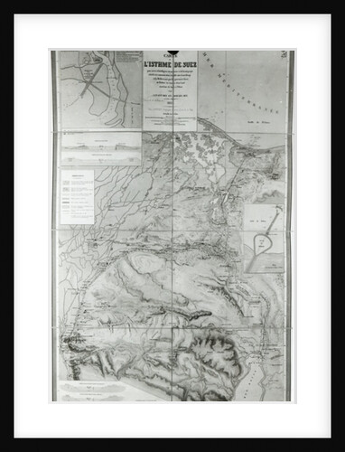 Preparatory Map of the Suez Canal, 1855 by French School