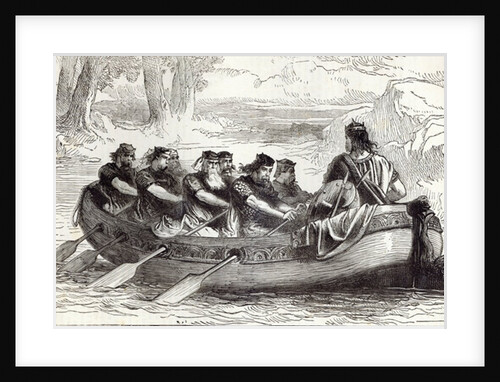 Edgar the Pacific being rowed down the River Dee by Eight Tributary Princes by English School