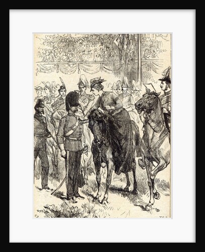The Queen distributing Victoria Crosses in Hyde Park by English School
