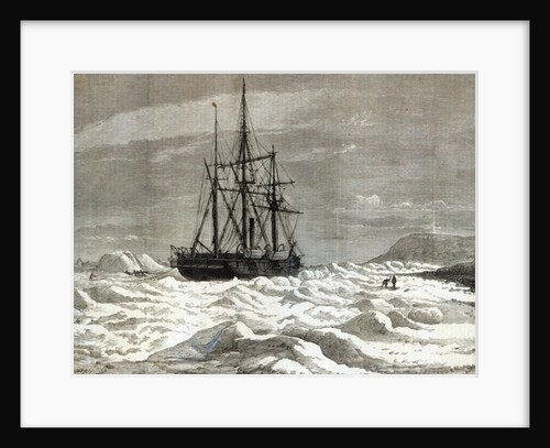 The North Pole Expedition: The Alert nipped by the ice against the shore off Cape Beechy by English School