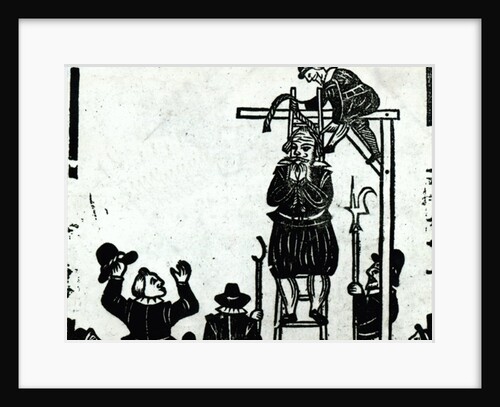 Scaffold with a man about to be hanged by English School