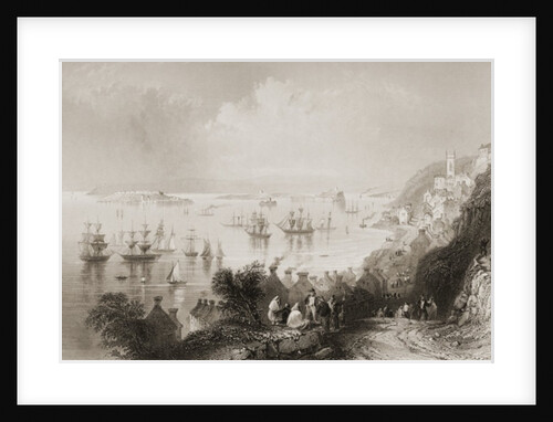 Cobh Harbour, Cork, Ireland by William Henry Bartlett