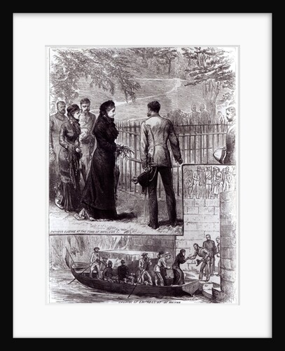 Empress Eugenie visiting the tomb of Napoleon I on St. Helena, 1880 by English School