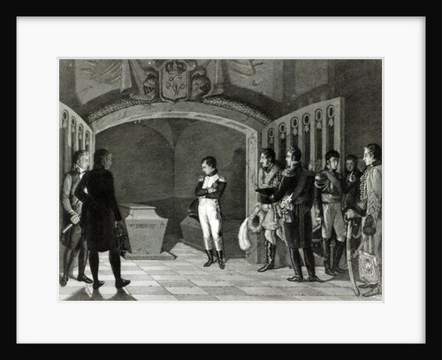 Napoleon Meditating before the Tomb of Frederick II of Prussia in the crypt of the Garnisonkirche in Potsdam, c.1810 by Ponce-Camus. Marie Nicholas (after)