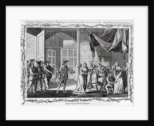 Captain Rogers' People stripping some Ladies of their Jewels in the Neighbourhood of Guiaquil, 1765 by English School
