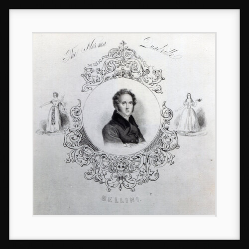 Cover of Sheet Music for a Quadrille, with a portrait of Vincenzo Bellini by English School
