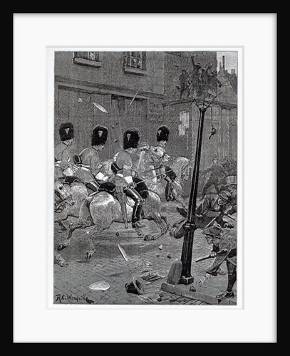 The Irish Land League Agitation: Scots Greys charging the mob at Limerick by Richard Caton Woodville