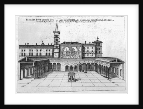 The Benediction Loggia of the Old Vatican Basilica with a view of Giotto's Mosaic by Giovanni Battista Falda