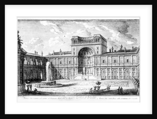 The Belvedere Court in the Vatican Rome by George Vertue