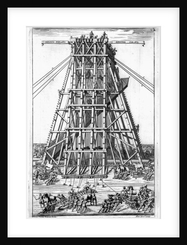 Erecting the Ancient Egyptian Obelisk in St. Peter's Square, Rome by Carlo (after) Fontana