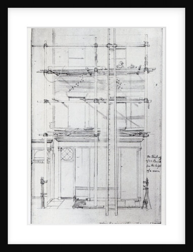 The exterior of Issac's House being painted, 1843 by George the Elder Scharf