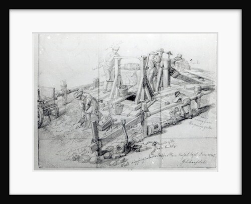 Digging a well in Lower Bedford Place, London, 1845 by George the Elder Scharf